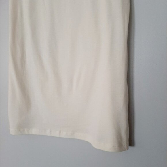 THREADLESS - NWOT 100% Cotton Scoop Neck Cap Sleeve T-Shirt Light Top Ivory Sz M - Picture 7 of 16